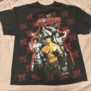 WWE Raw T-shirt 2007 collage of wrestling superstars Hybrid Tees vintage